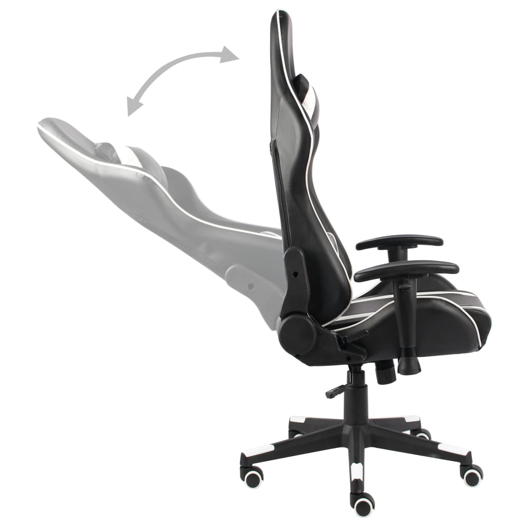 Sedia da Gaming Girevole Bianca in PVC
