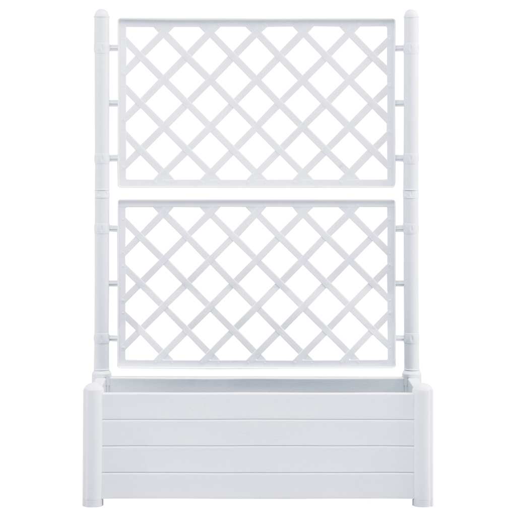 Fioriera da Giardino con Graticcio 100x43x142 cm PP Bianco