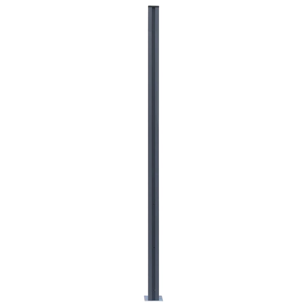 Pali di Recinzione 2 pz Grigio Scuro 185 cm in Alluminio