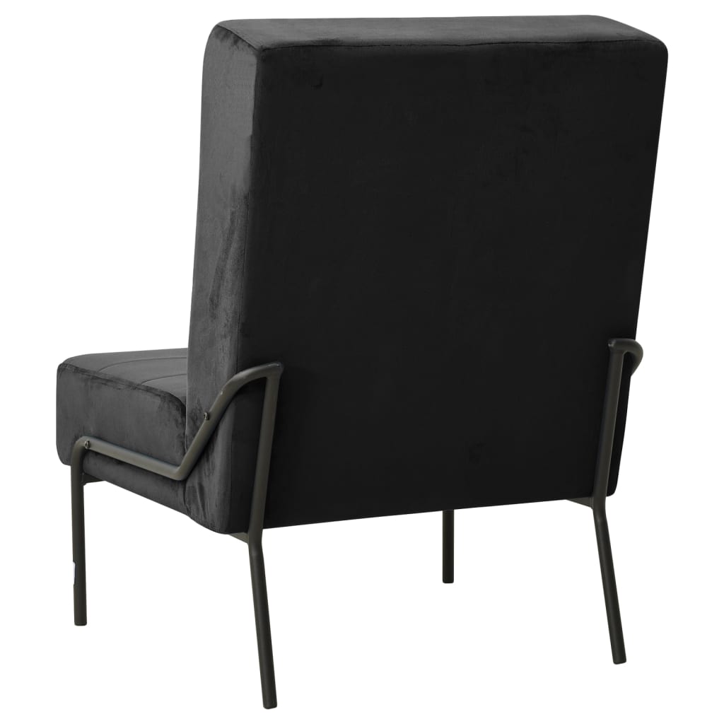 Poltrona Relax 65x79x87 cm Nera in Velluto