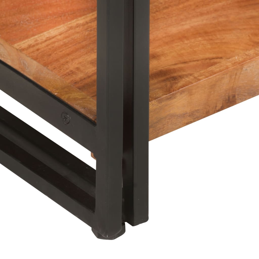 Libreria a 3 Ripiani 90x30x80 cm in Legno Massello di Acacia