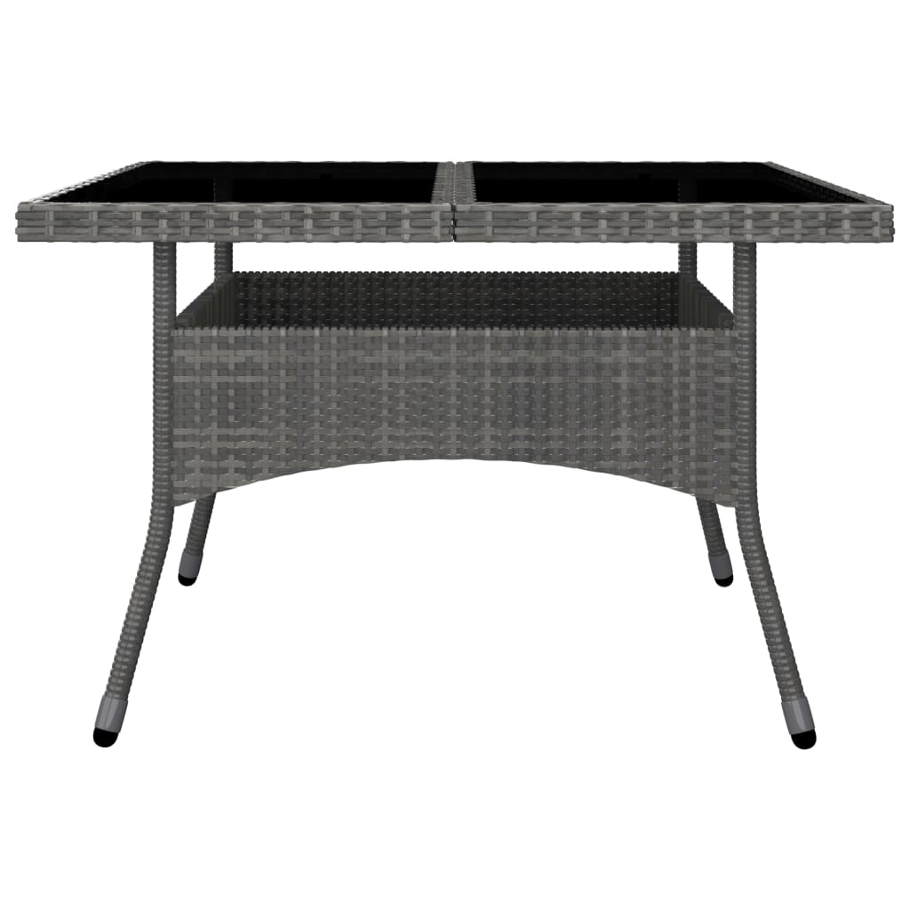 Set Mobili da Pranzo per Giardino 9pz Polyrattan e Vetro Grigio