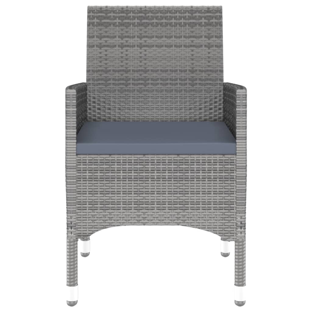 Set da Pranzo per Giardino 7 pz in Polyrattan Grigio