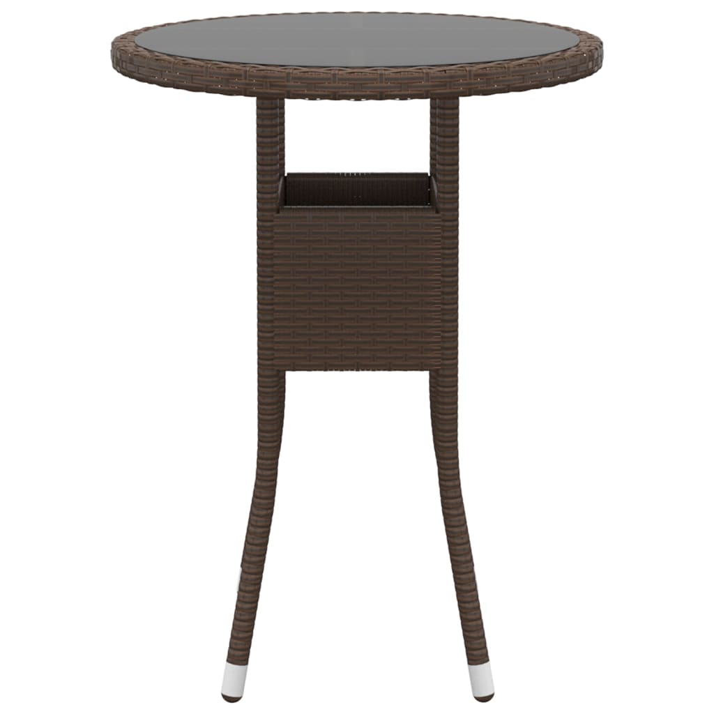 Set da Pranzo per Giardino 3 pz in Polyrattan Marrone