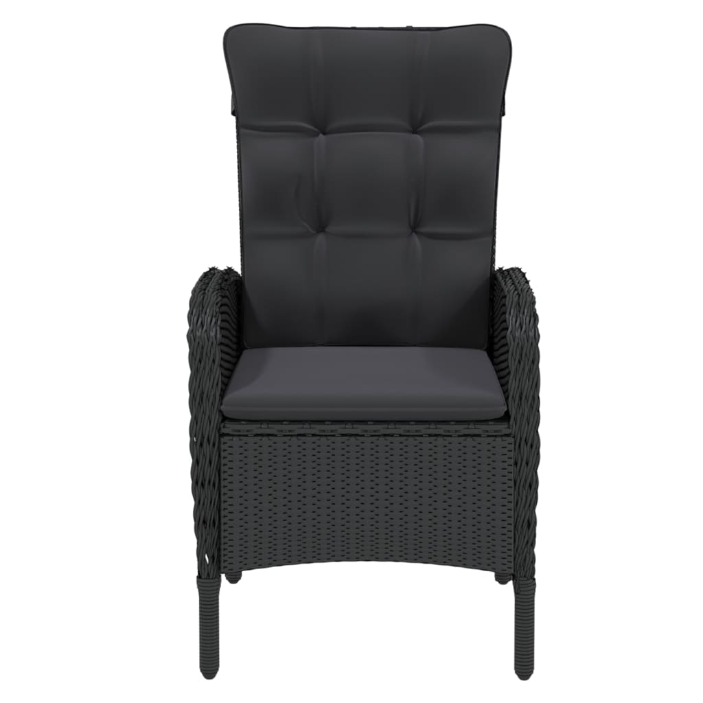 Set Mobili da Pranzo per Giardino 7 pz Polyrattan Nero