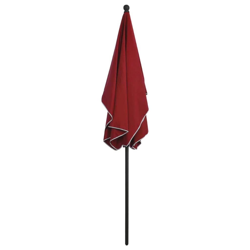 Ombrellone da Giardino con Palo 210x140 cm Rosso Bordò