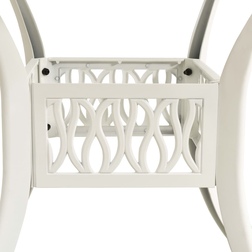 Tavolo da Giardino Bianco 90x90x74 cm in Alluminio Pressofuso
