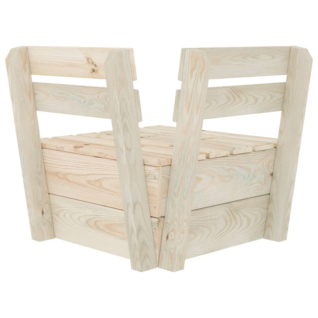 Divano Angolare Modulare su Pallet in Legno di Abete Impregnato