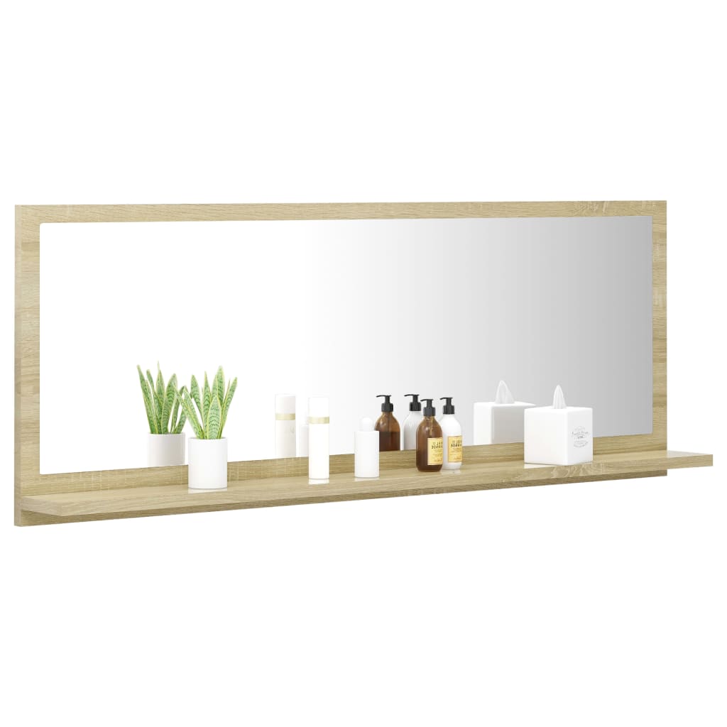 Specchio da Bagno Rovere Sonoma 100x10,5x37cm Legno Multistrato