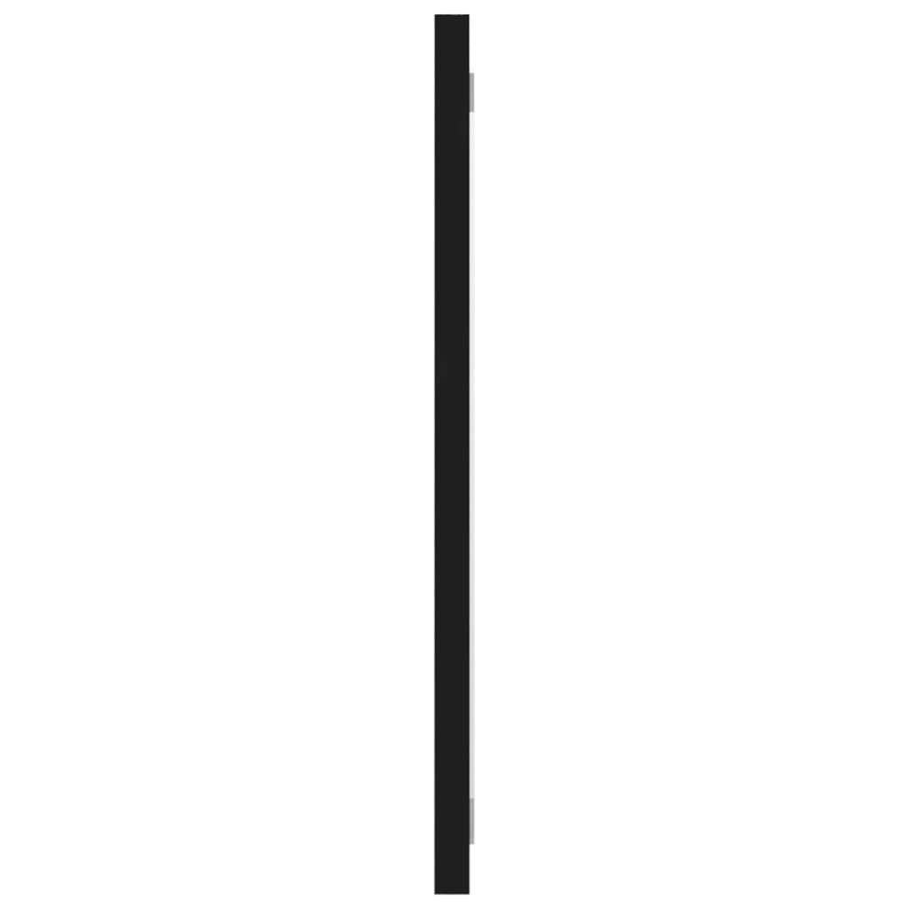 Specchio da Bagno Nero 80x1,5x37 cm in Legno Multistrato