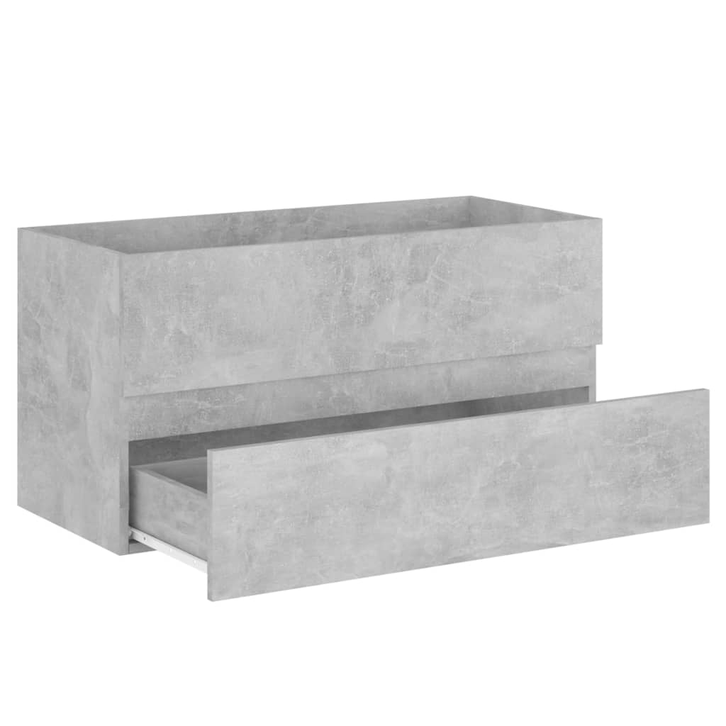 Mobile Lavabo Grigio Cemento 90x38,5x45 cm in Legno Multistrato