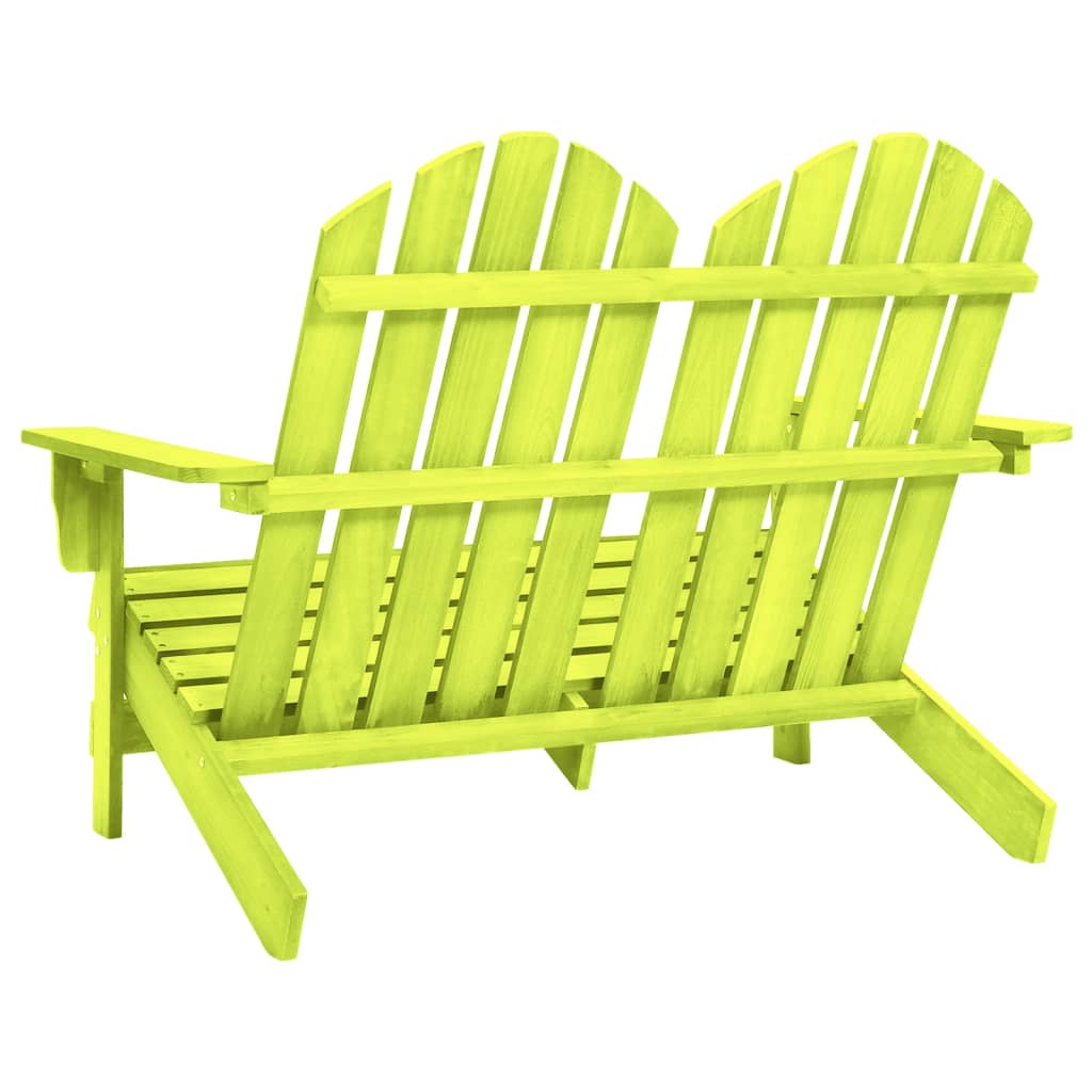 Sedia da Giardino Adirondack a 2 Posti in Legno di Abete Verde
