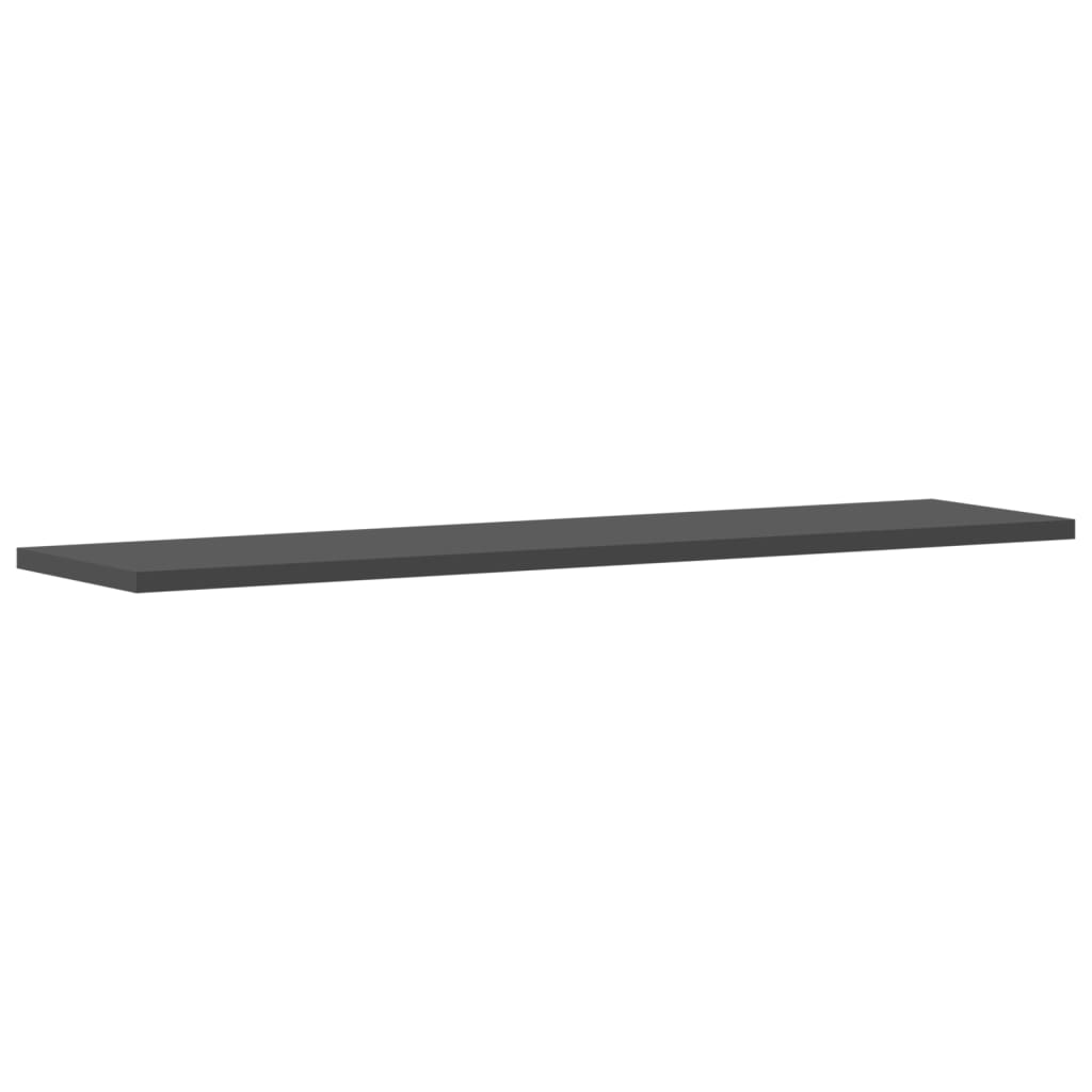 Ripiani per Libreria 4pz Grigi 80x20x1,5cm in Legno Multistrato