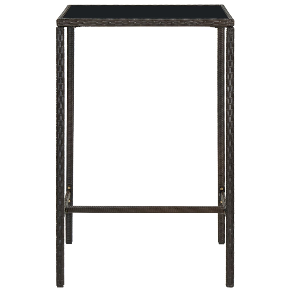 Set da Bar da Giardino 3 pz in Polyrattan Marrone