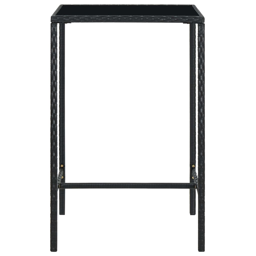 Set Bar da Giardino 5 pz in Polyrattan Nero