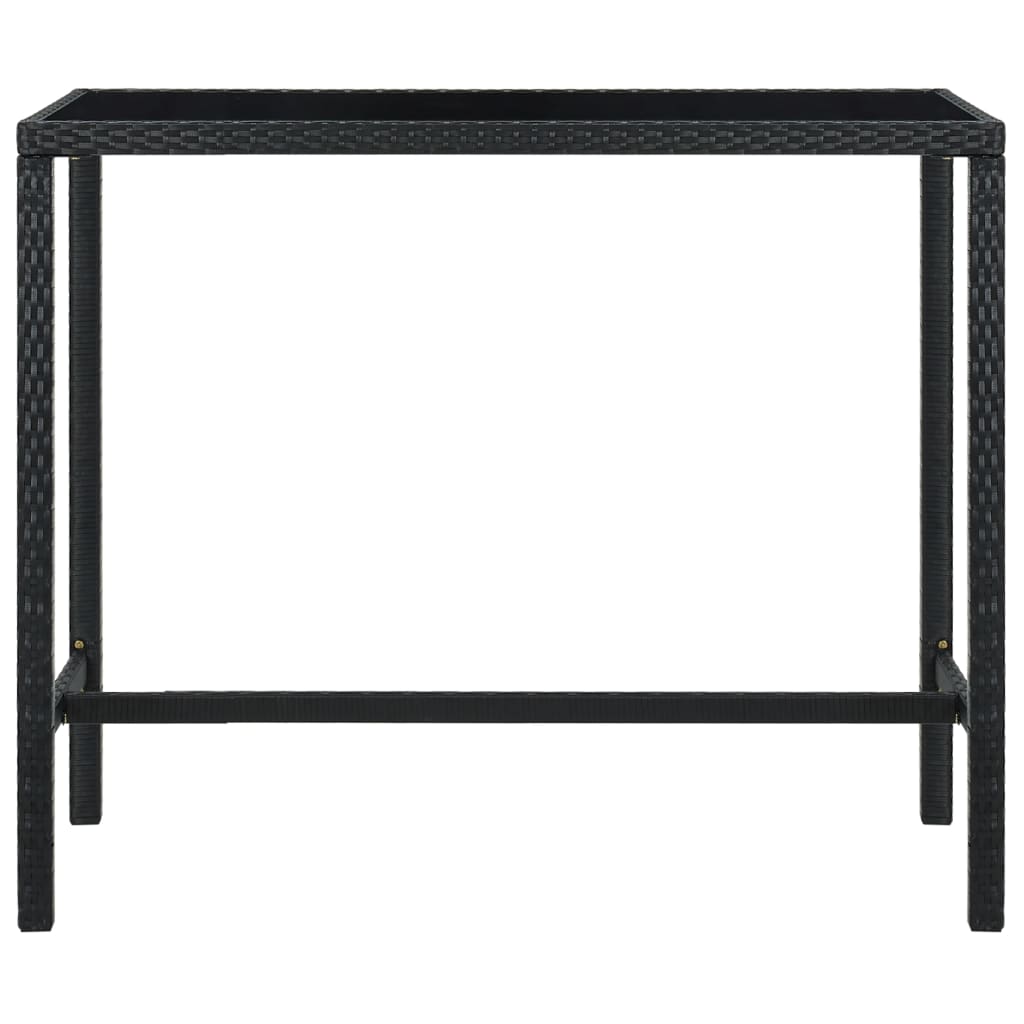 Set Bar da Giardino 7 pz in Polyrattan Nero