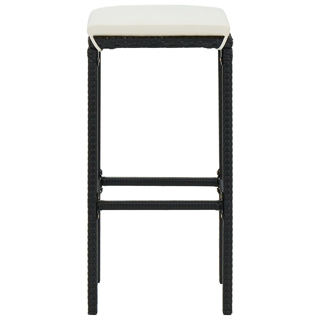 Set Bar da Giardino 4 pz con Cuscini Nero