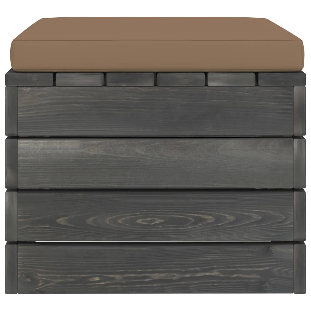 Pouf da Giardino su Pallet con Cuscino Talpa in Legno di Pino