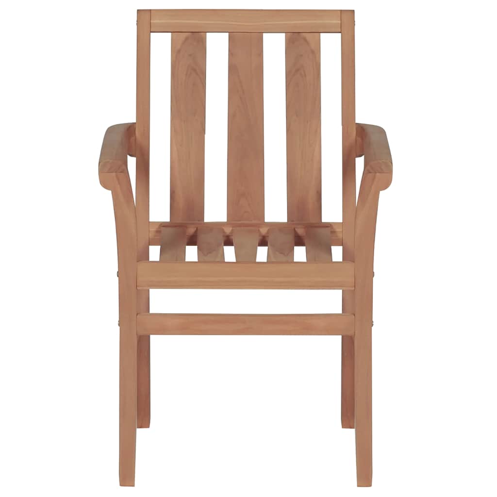Sedie da Giardino 2 pz con Cuscini Crema Massello di Teak