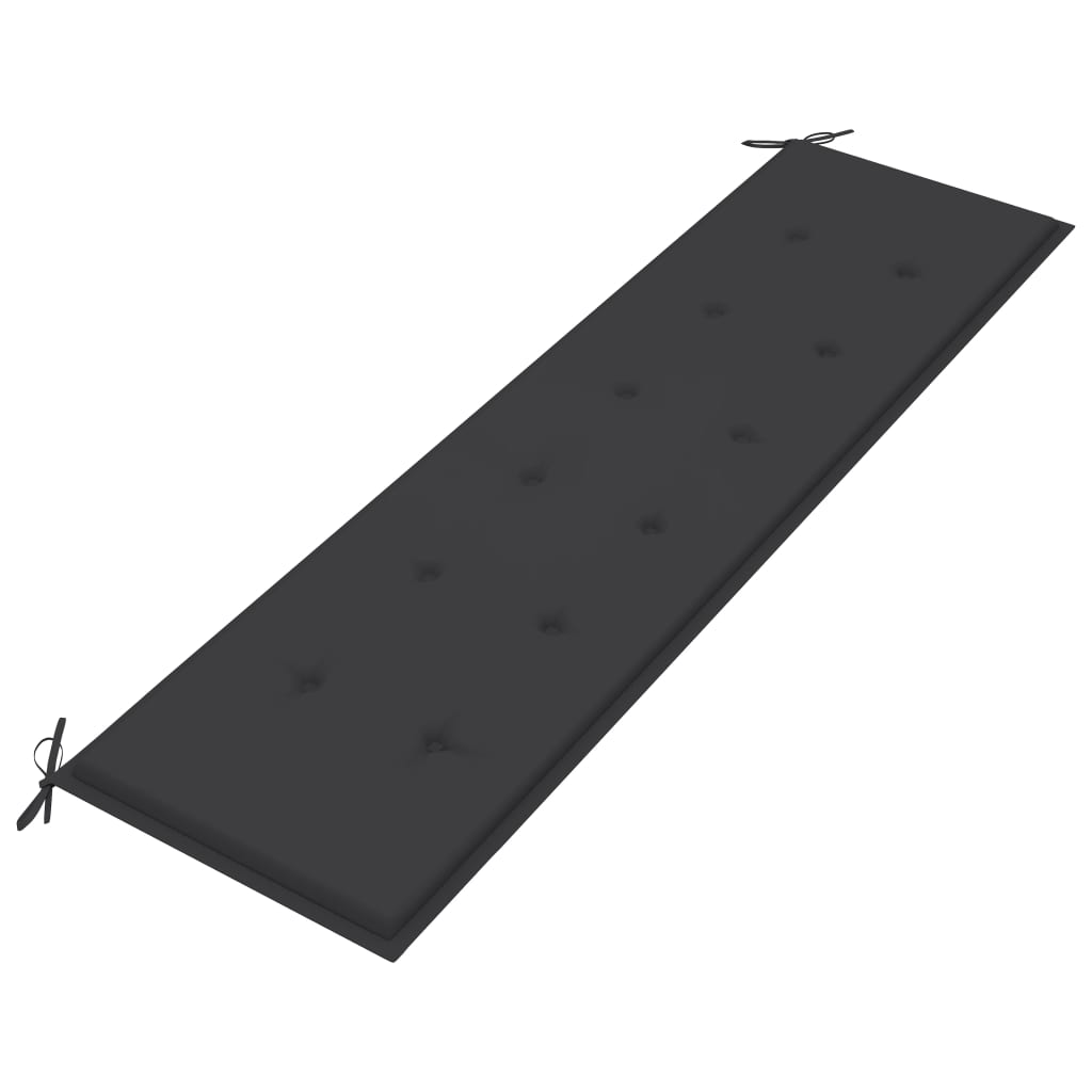 Panca da Giardino con Cuscino Antracite 175 cm Legno di Teak