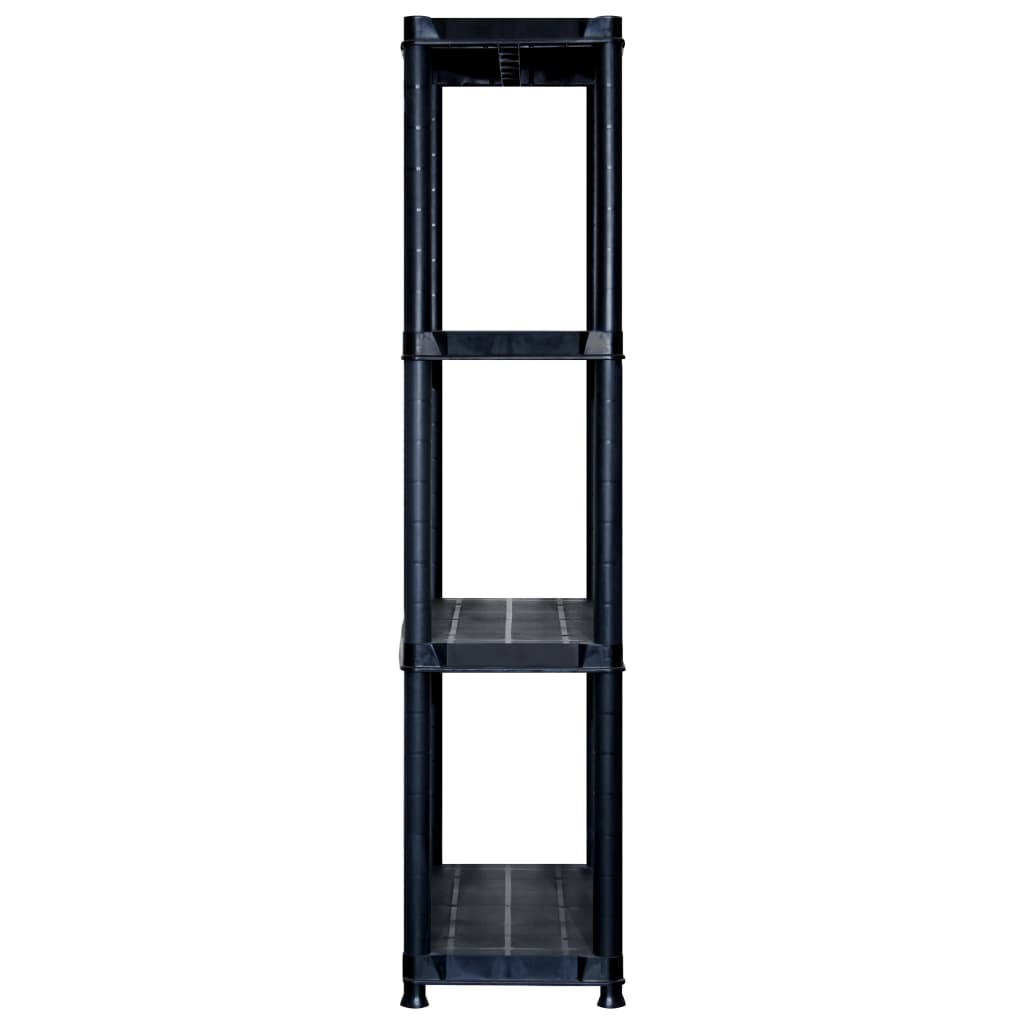 Scaffale a 4 Ripiani Nero 244x30,5x130 cm in Plastica