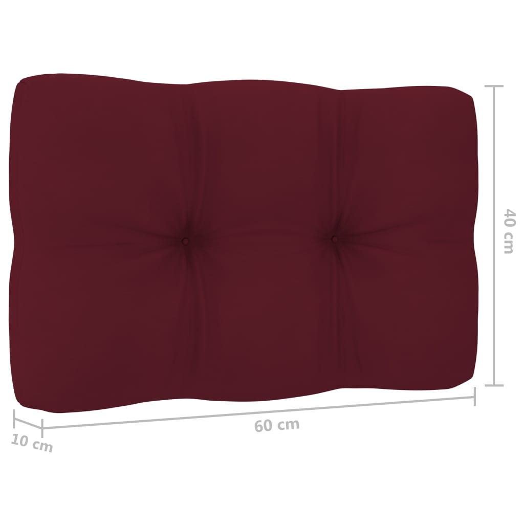 Sedia da Giardino con Cuscini Rosso Vino Legno Pino Impregnato