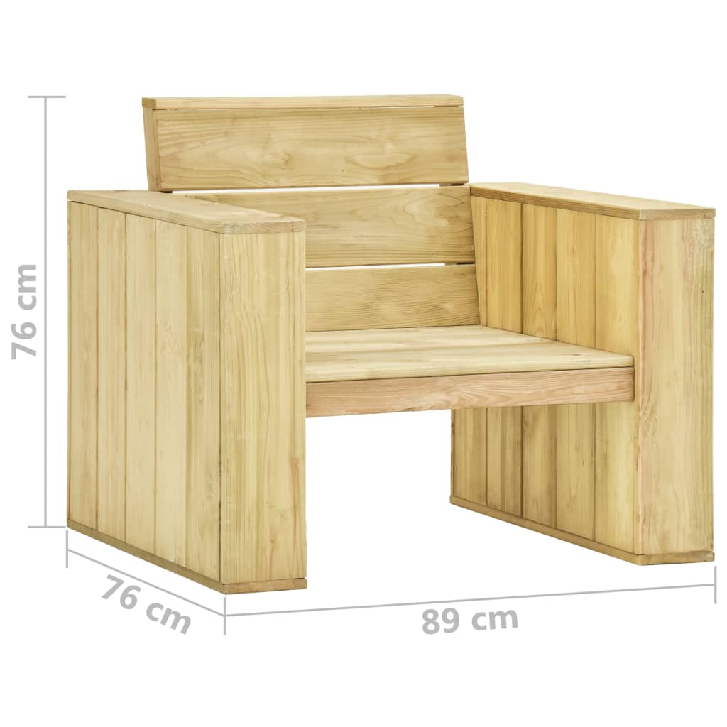 Sedie Giardino 2 pz e Cuscini Rosso Vino Legno Pino Impregnato