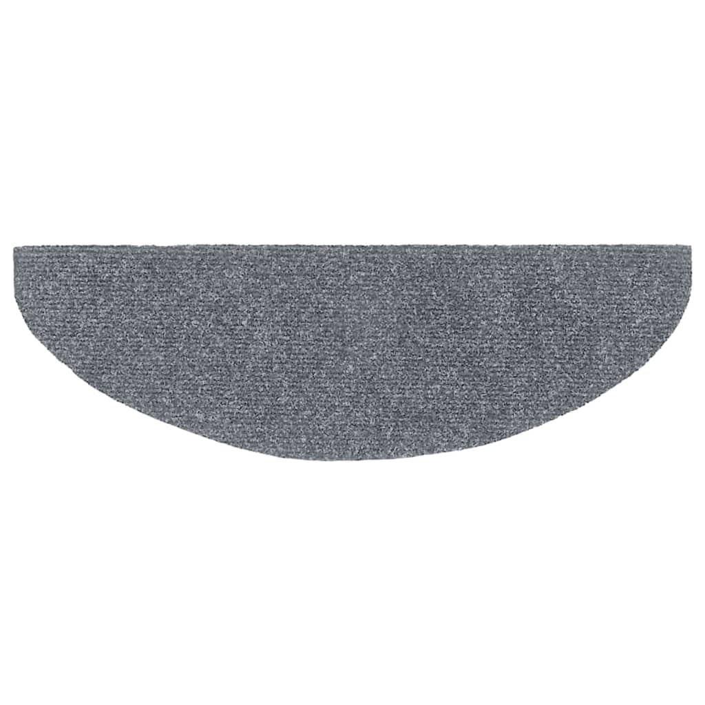 Tappetini per scale autoadesivi 5 pz 65x21x4 cm Grigio chiaro Semicircolari Grandi