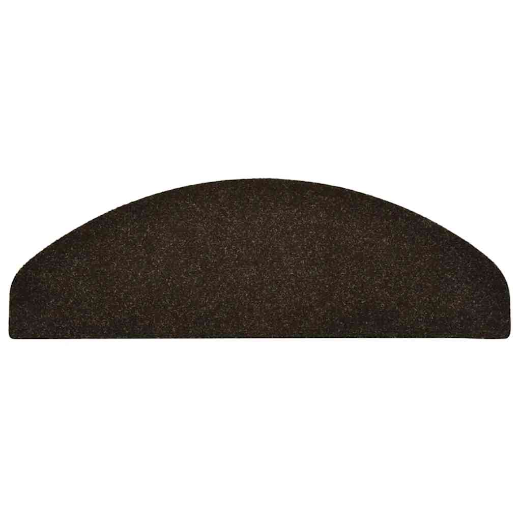 Tappetini per scale autoadesivi 10 pz 65x21x4 cm marrone scuro semicircolari grandi