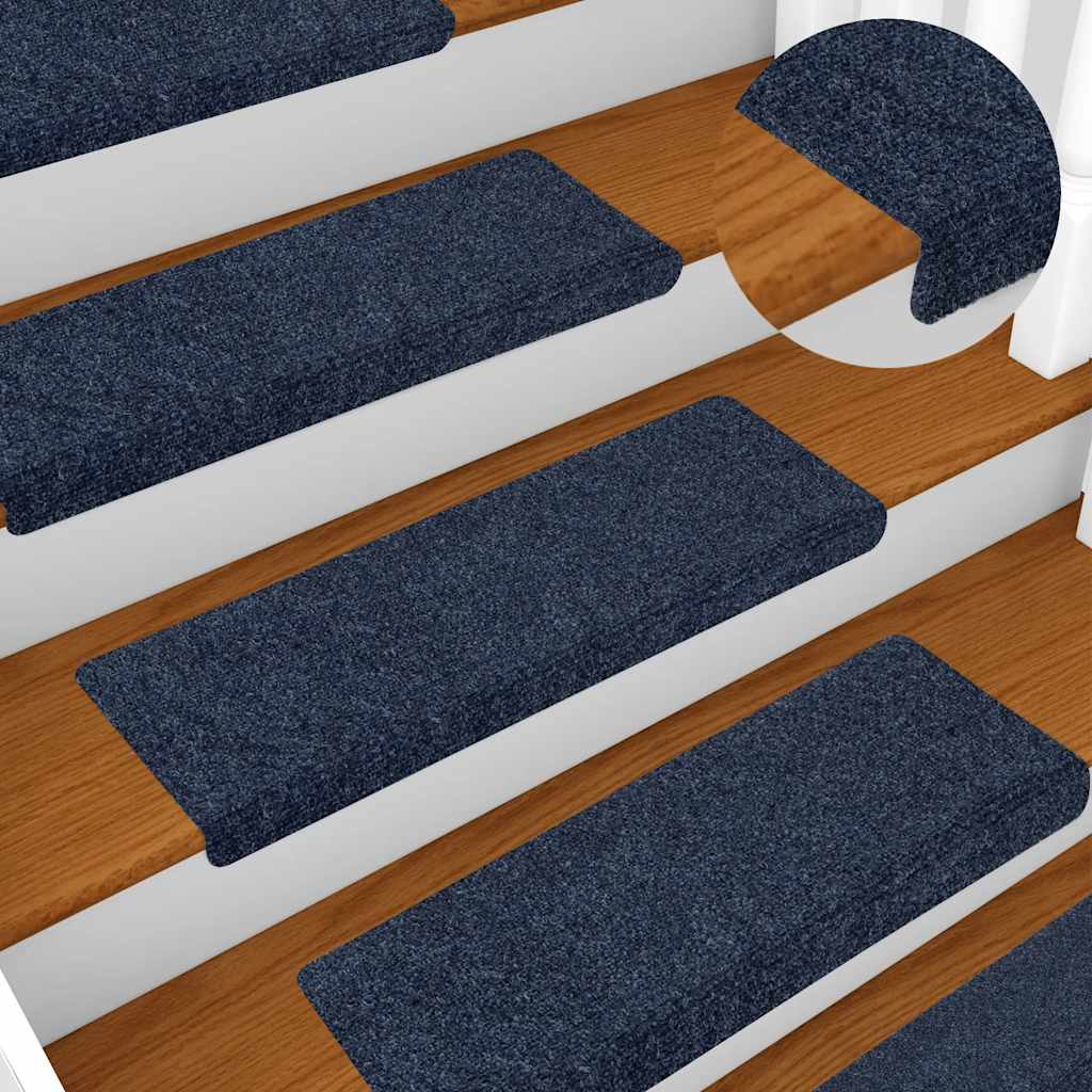 Tappetini per scale autoadesivi 5 pz 65x21x4 cm Antracite Bordo rettangolare