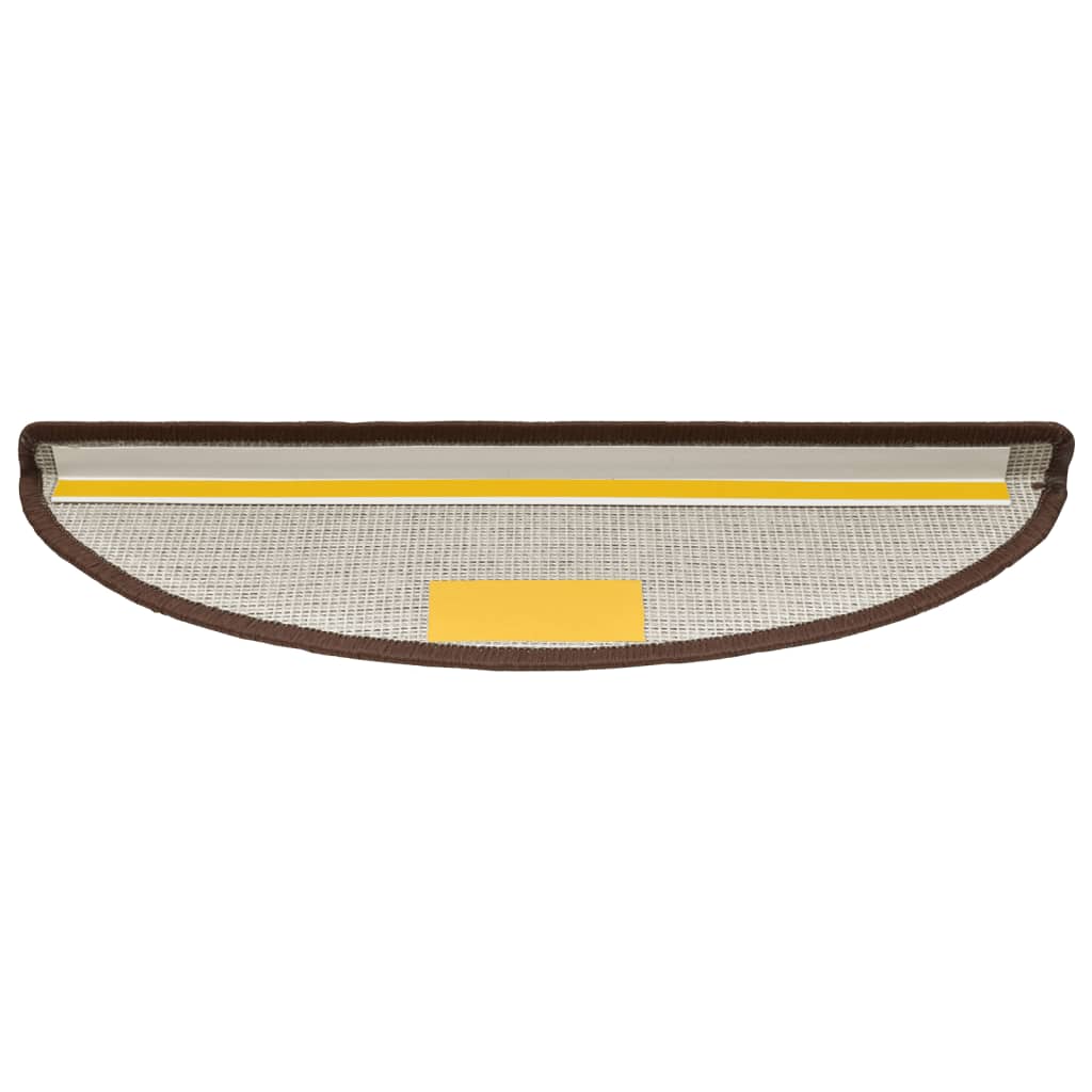 Tappetini per scale 10 pz 56x17x3 cm Marrone caffè Semicircolari