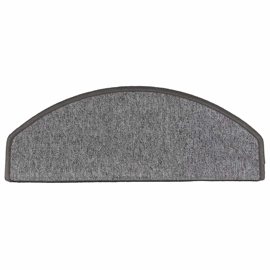 Tappetini per scale 10 pz 65x24x4 cm Grigio scuro Semicircolari Grandi