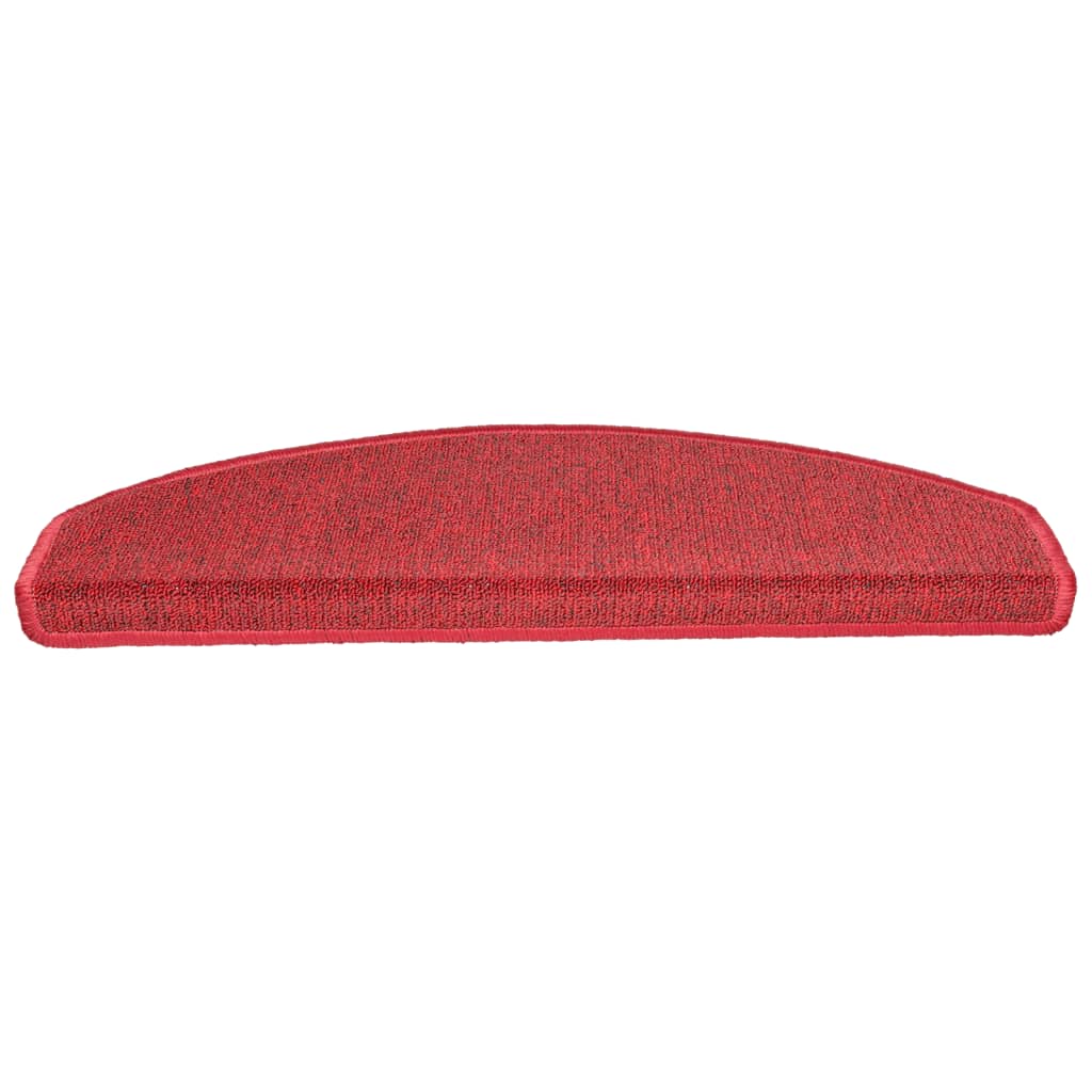 Tappetini per scale 10 pz 65x24x4 cm Rossi Semicircolari Grandi