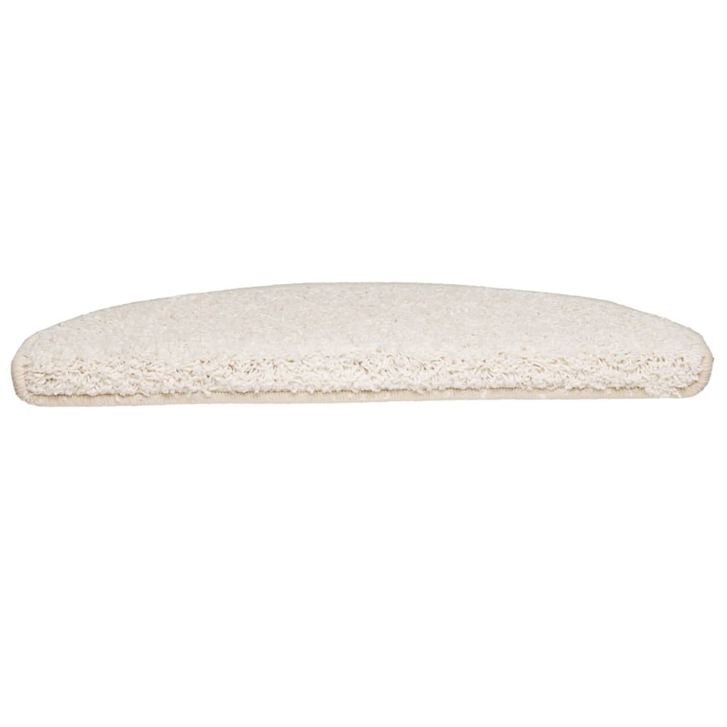 Tappetini per scale 10 pz 65x21x4 cm Bianco Semicircolari Grandi
