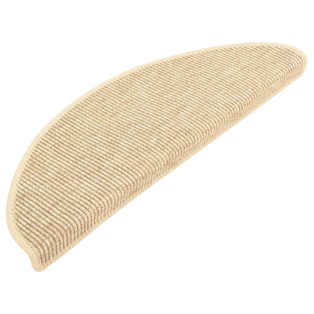 Tappetini per scale 15 pz 65x21x4 cm Beige chiaro Semicircolari Grandi