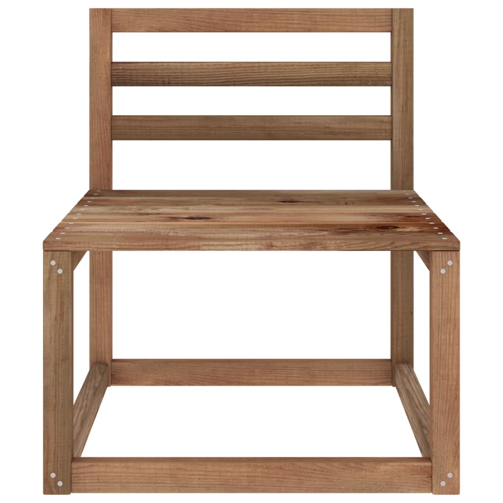 Set Salotto Giardino 2 pz Marrone in Legno di Pino Impregnato