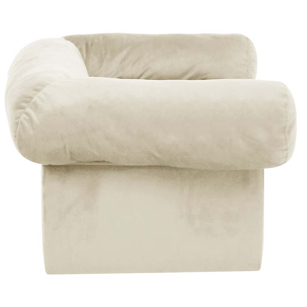 Divano per Cani con Cassetto Crema 75x50x38 cm in Peluche