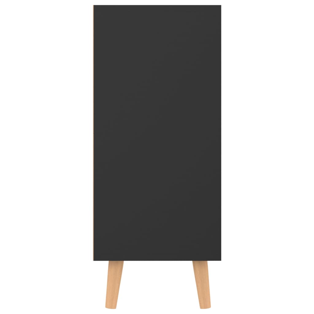 Credenza Nero Lucido 90x30x72 cm in Legno Multistrato