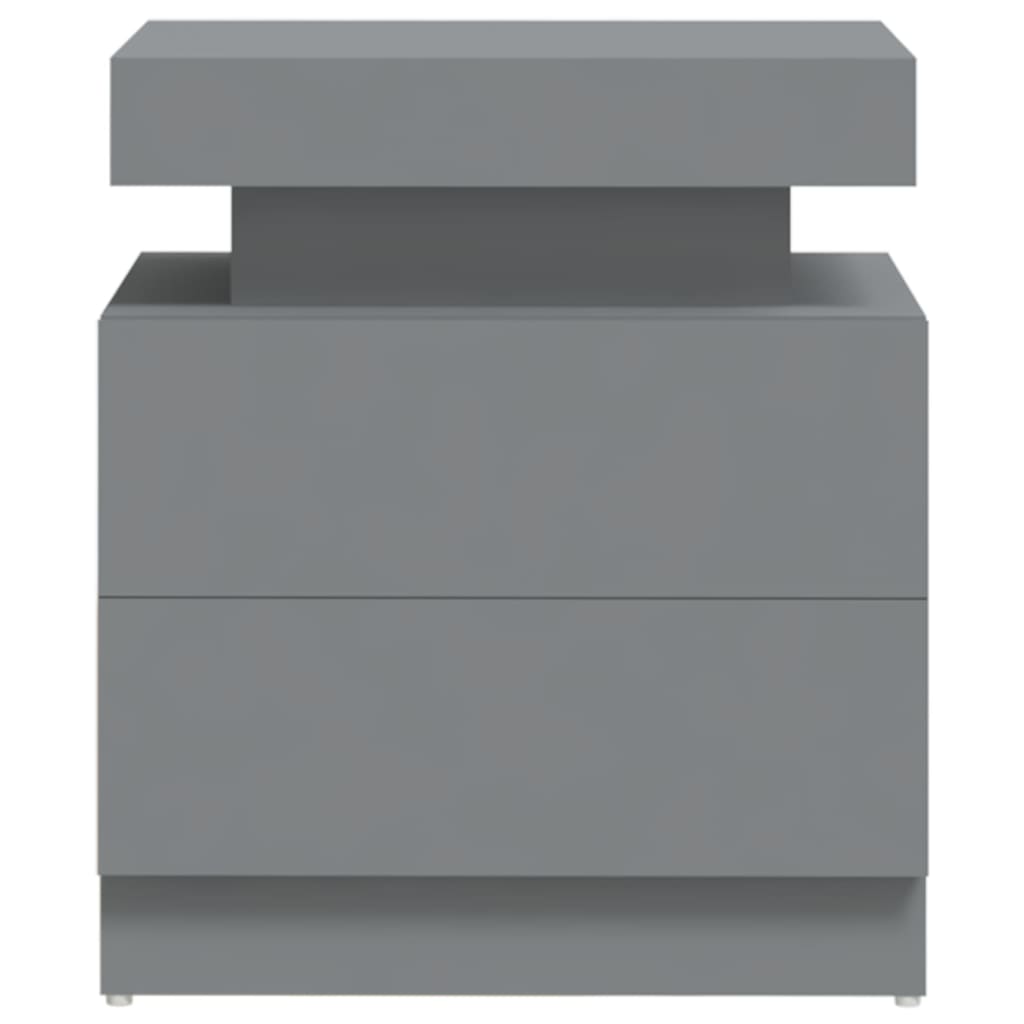 Comodino Grigio 45x35x52 cm in Legno Multistrato