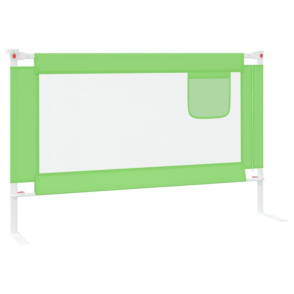 Sponda Letto di Sicurezza per Bambini Verde 120x25cm in Tessuto