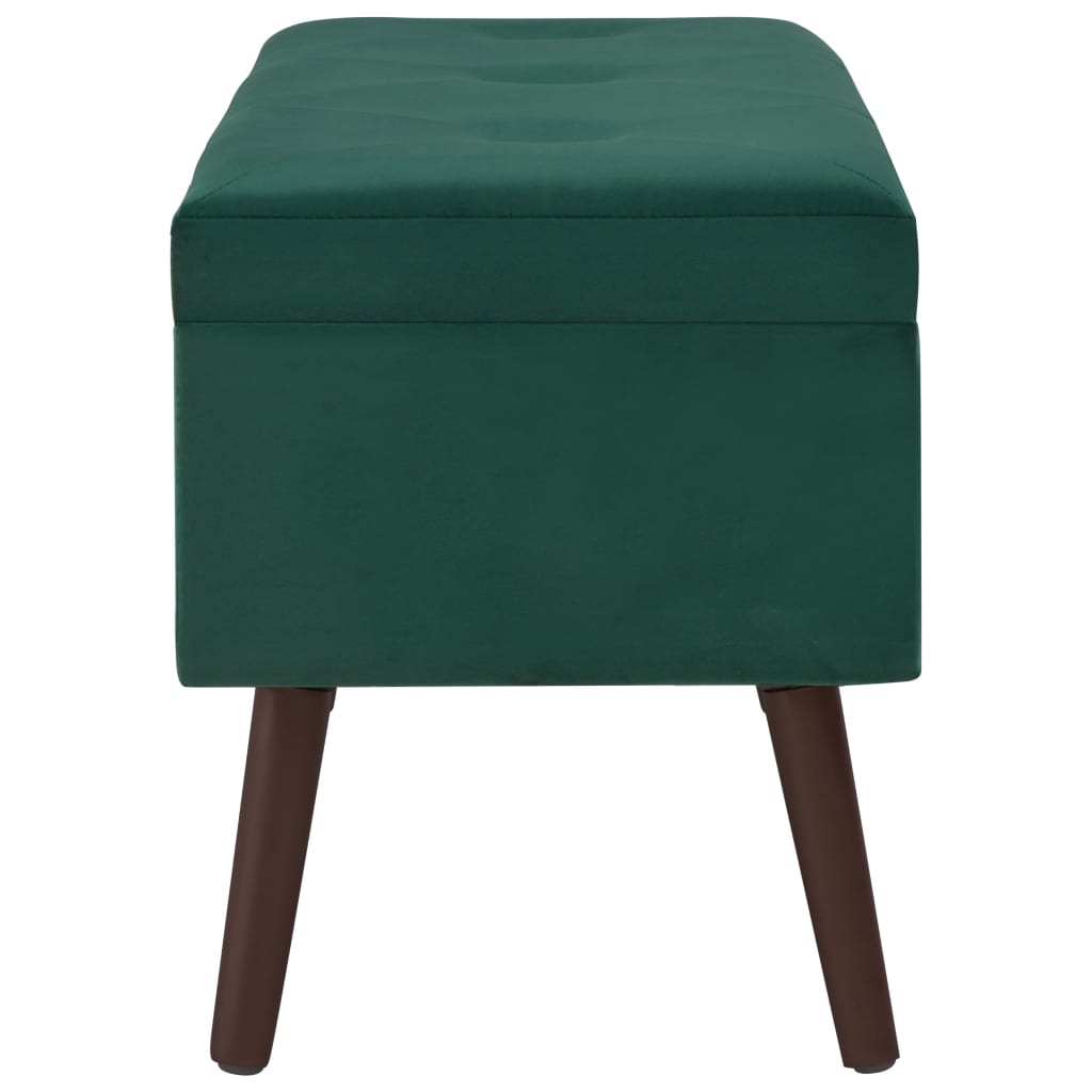 Panca con Vano Portaoggetti 80 cm Verde in Velluto