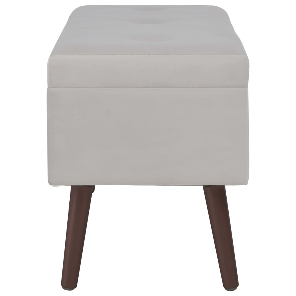 Panca con Vano Portaoggetti Grigio 80 cm in Velluto