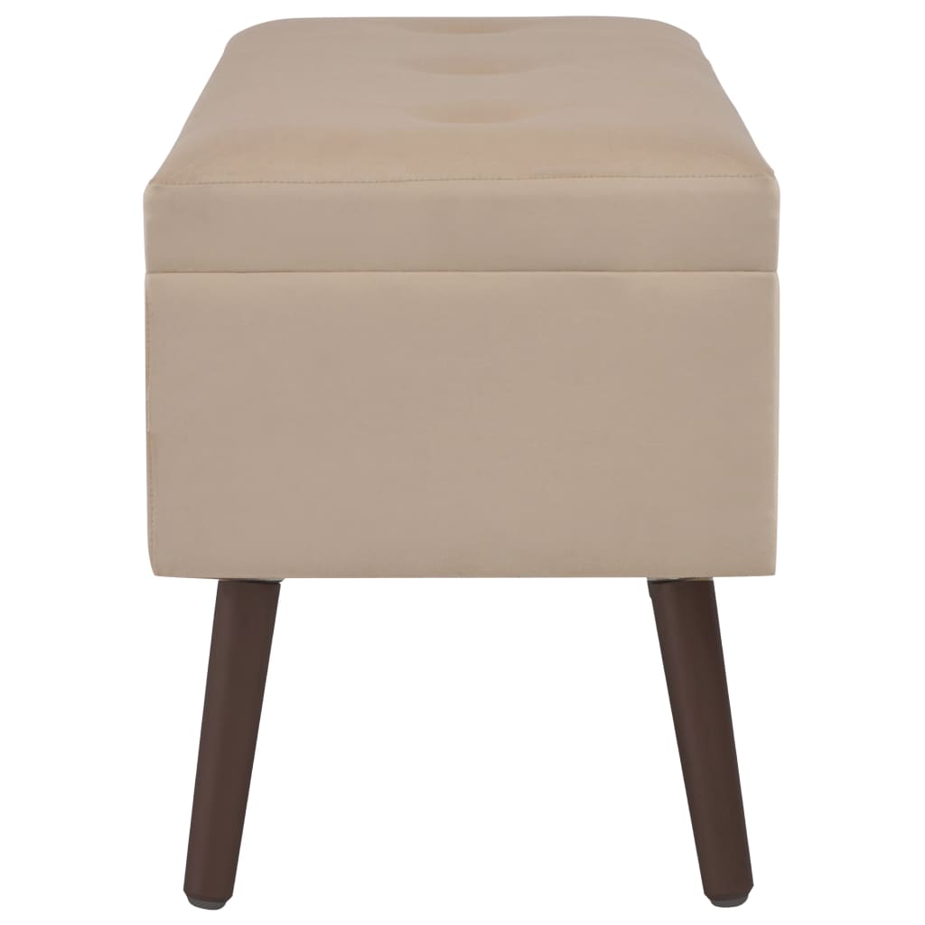 Panca con Vano Portaoggetti Beige 80 cm in Velluto