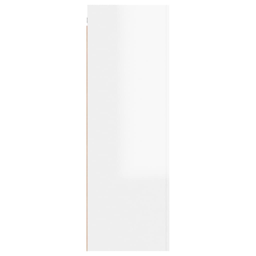 Mobile Porta TV Bianco Lucido 30,5x30x90cm in Legno Multistrato