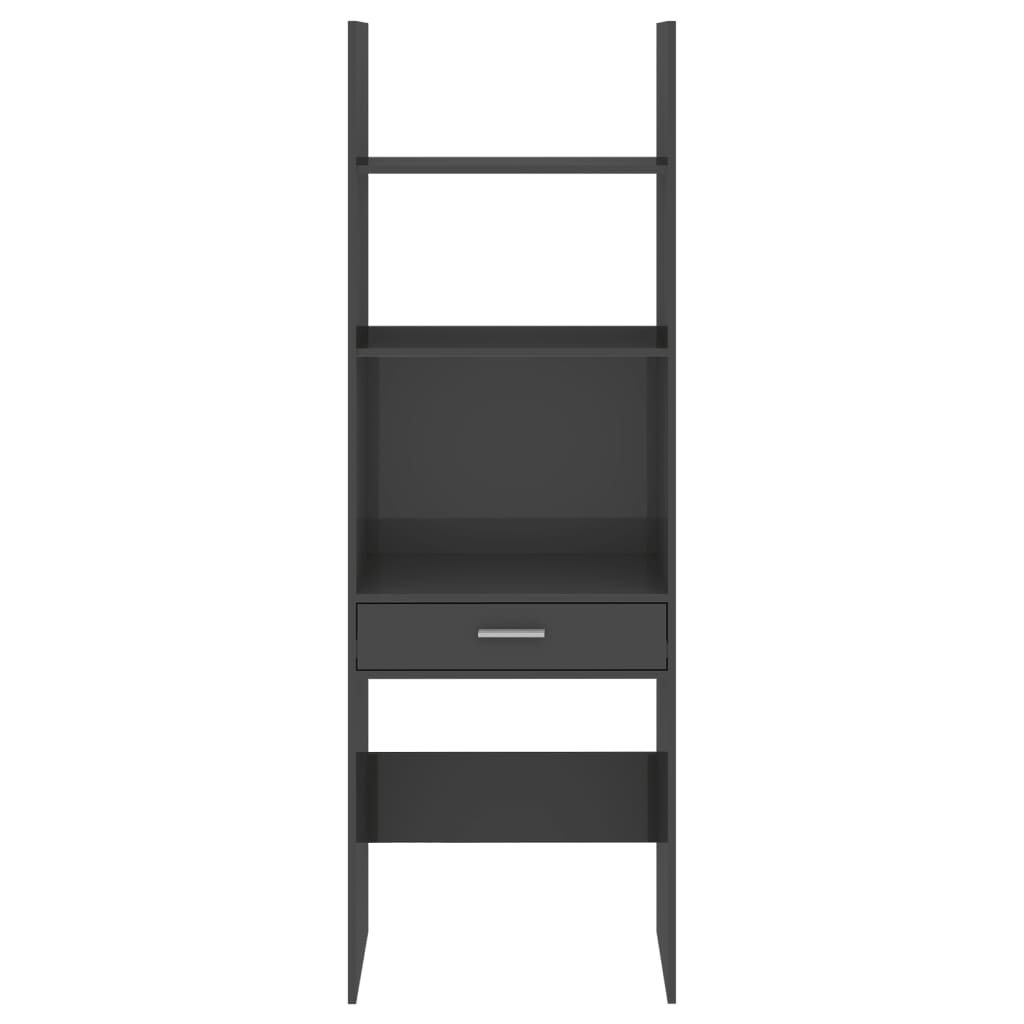 Libreria Grigio Lucido 60x35x180 cm in Legno Multistrato