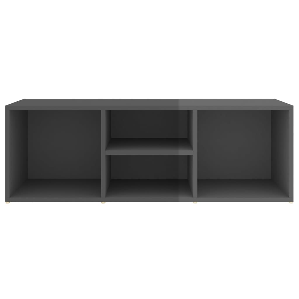 Panca Porta Scarpe Grigio Lucido 105x35x35 cm Legno Multistrato