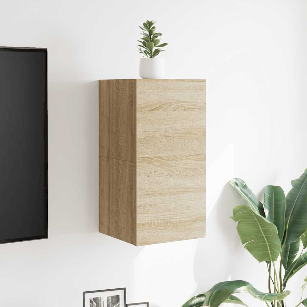Mobili Porta TV a Parete 2pz Rovere Sonoma 30,5x30x30 cm