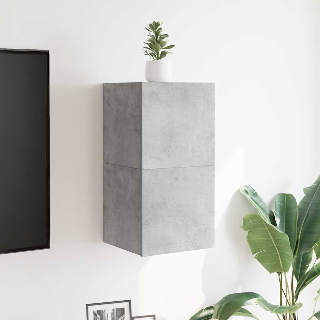 Mobili Porta TV a Parete 2pz Grigio Cemento 30,5x30x30 cm