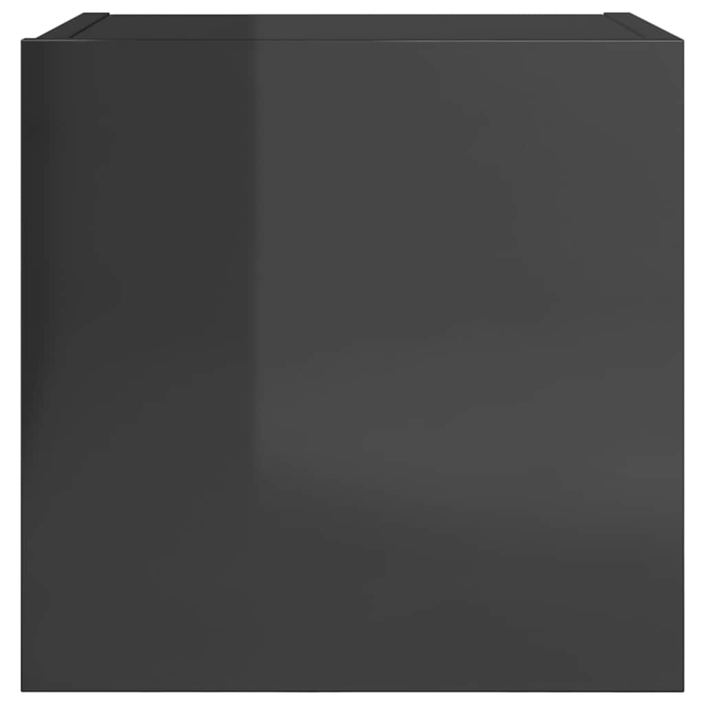 Mobili Porta TV a Parete 4pz Grigio Lucido 30,5x30x30 cm
