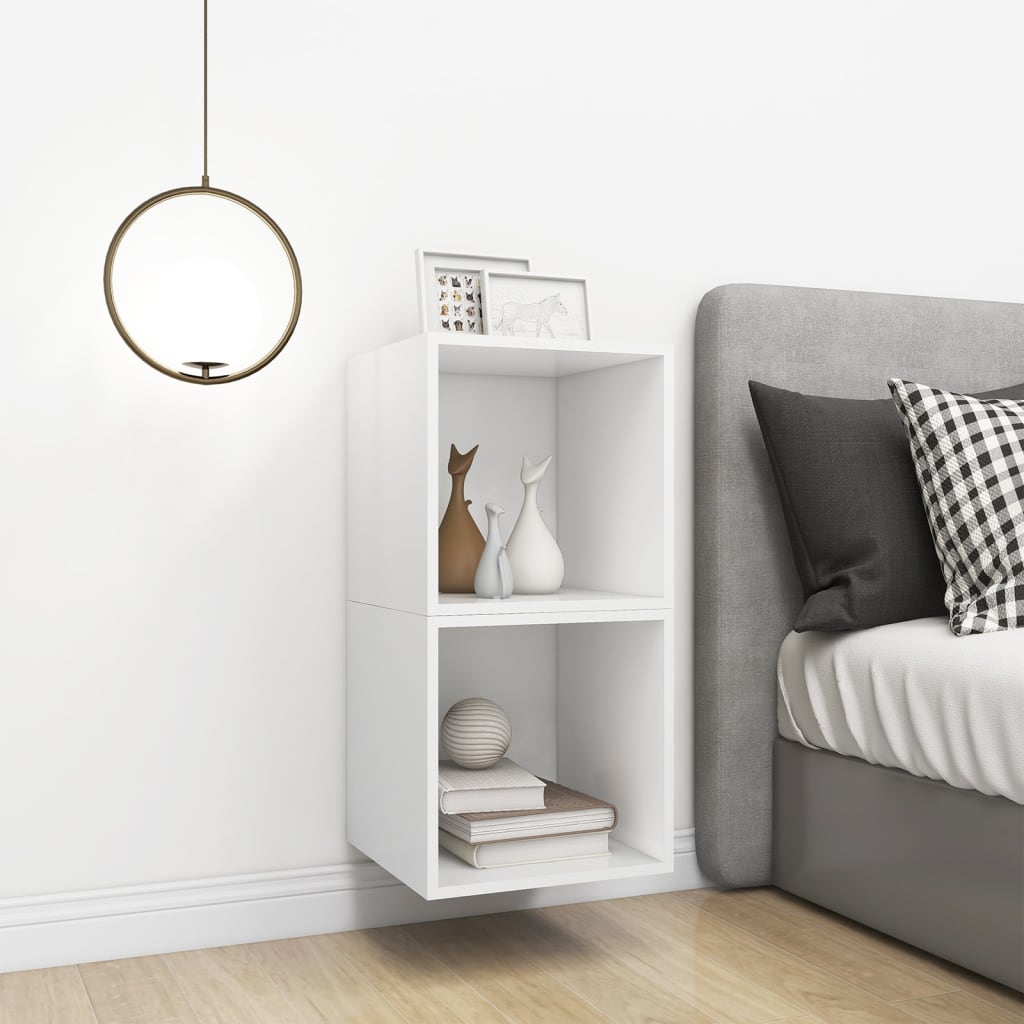 Mobili a Muro 2pz Bianchi 37x37x37 cm in Legno Multistrato